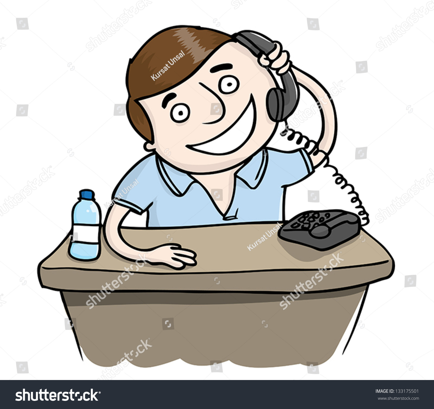 Man On The Phone Stock Vector Illustration 133175501 : Shutterstock