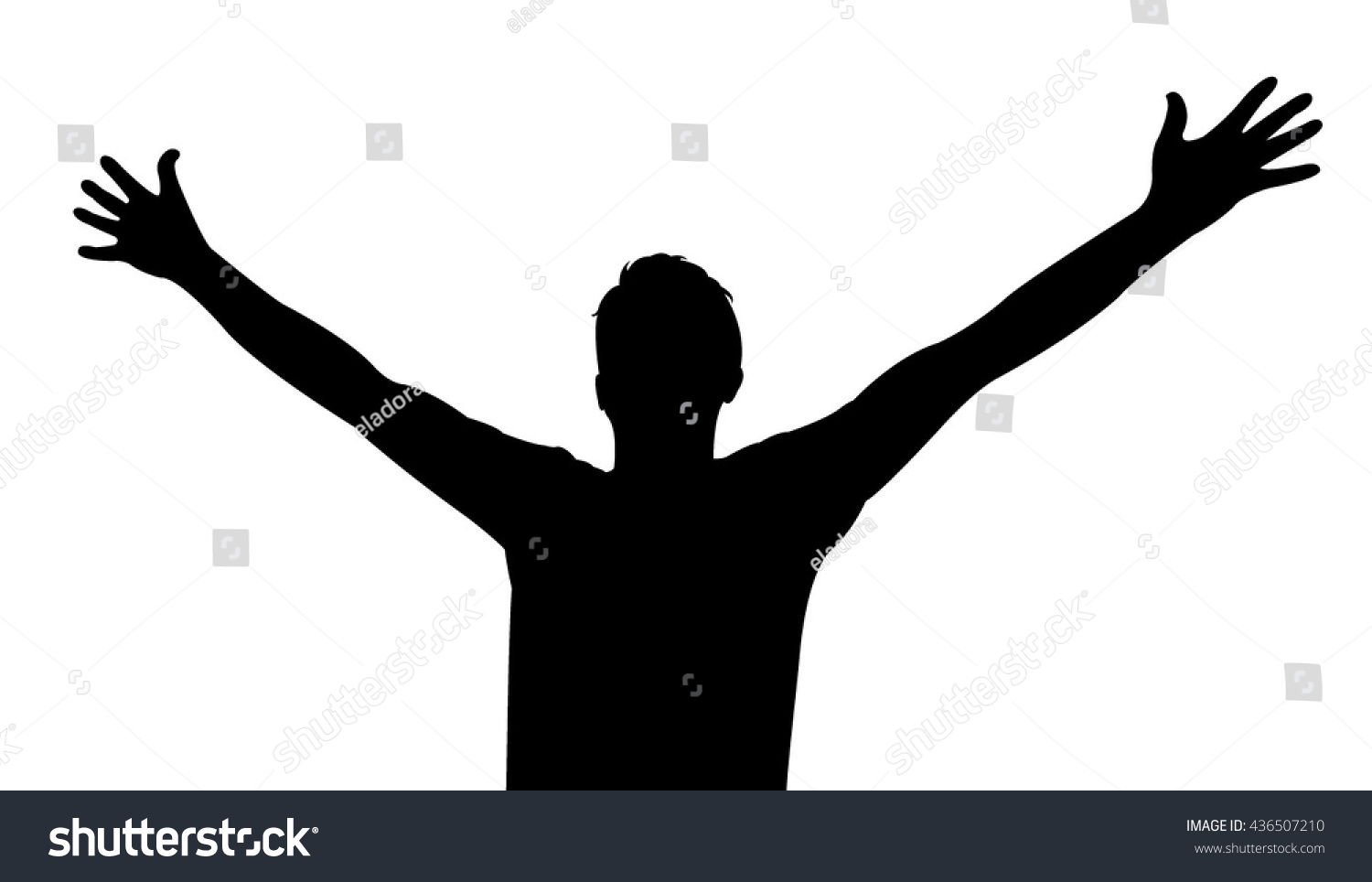 Man Open His Arms Silhouette Vector Stock Vector (Royalty Free) 436507210