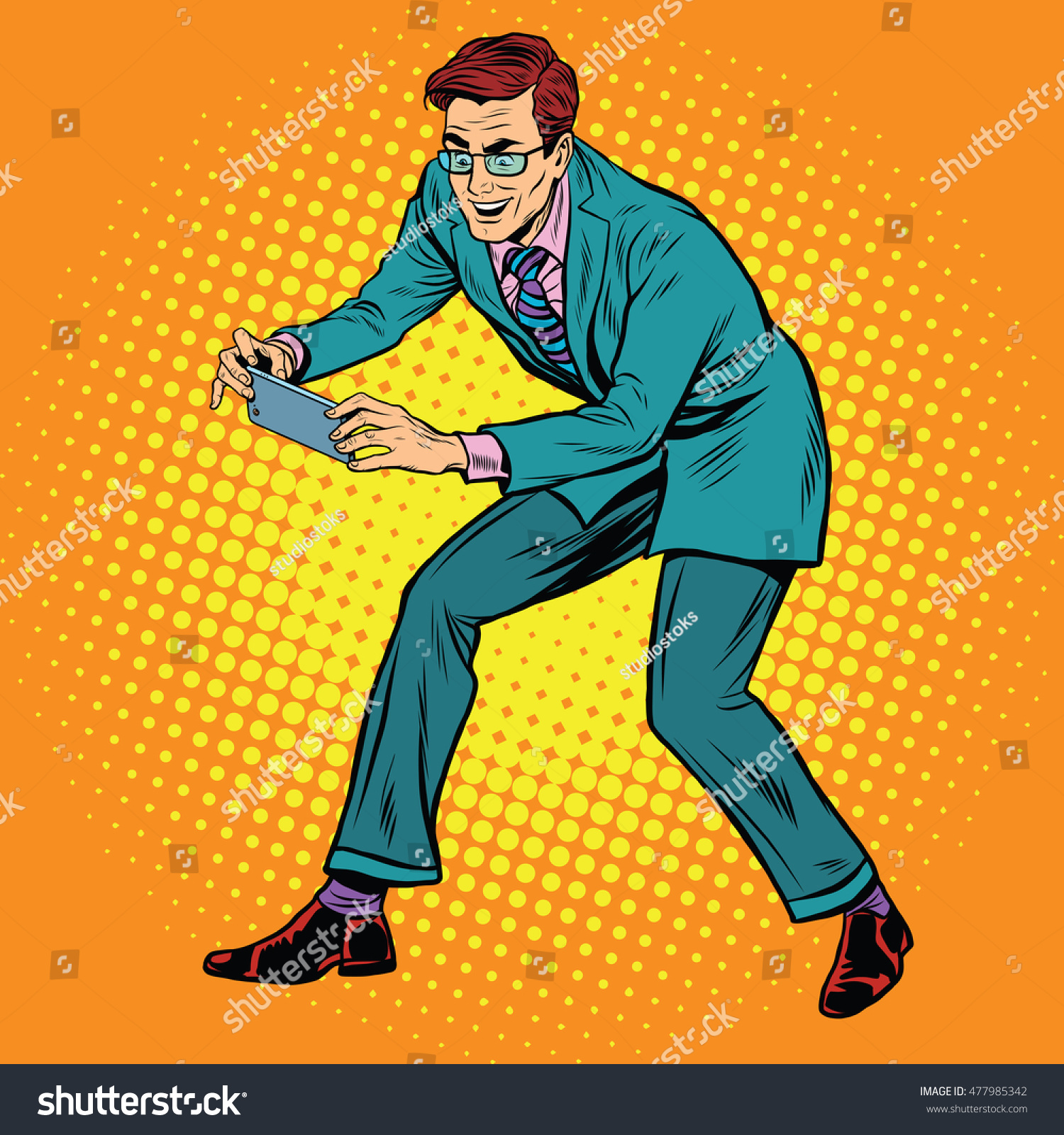 Man Photographed On Smartphone Pop Art Stock Vector (Royalty Free ...