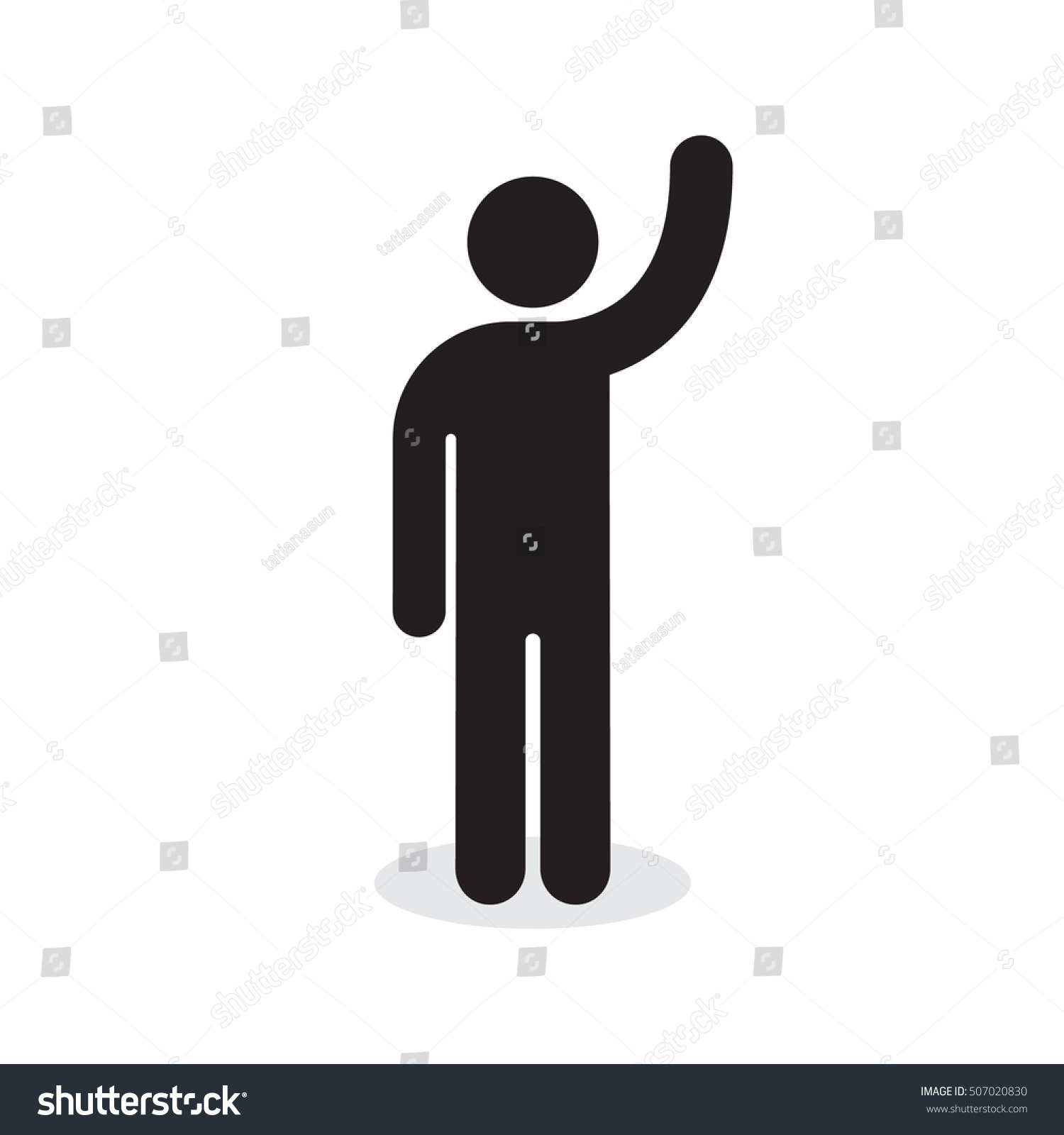 Man Raised Hand Icon Vector Simple Stock Vector Royalty Free 507020830