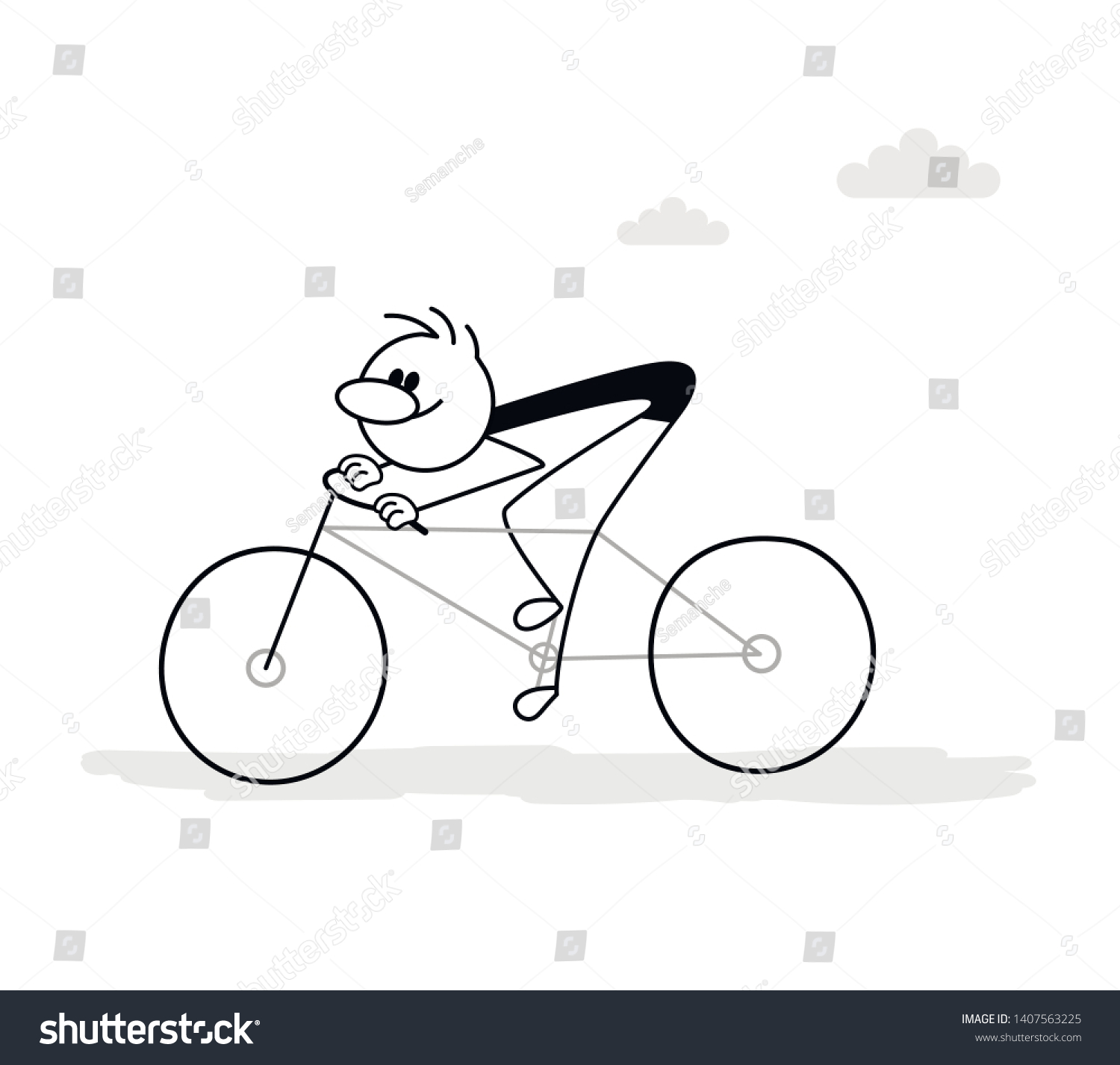 Man Riding Bike Healthy Lifestyle Vector Stock Vector (Royalty Free ...