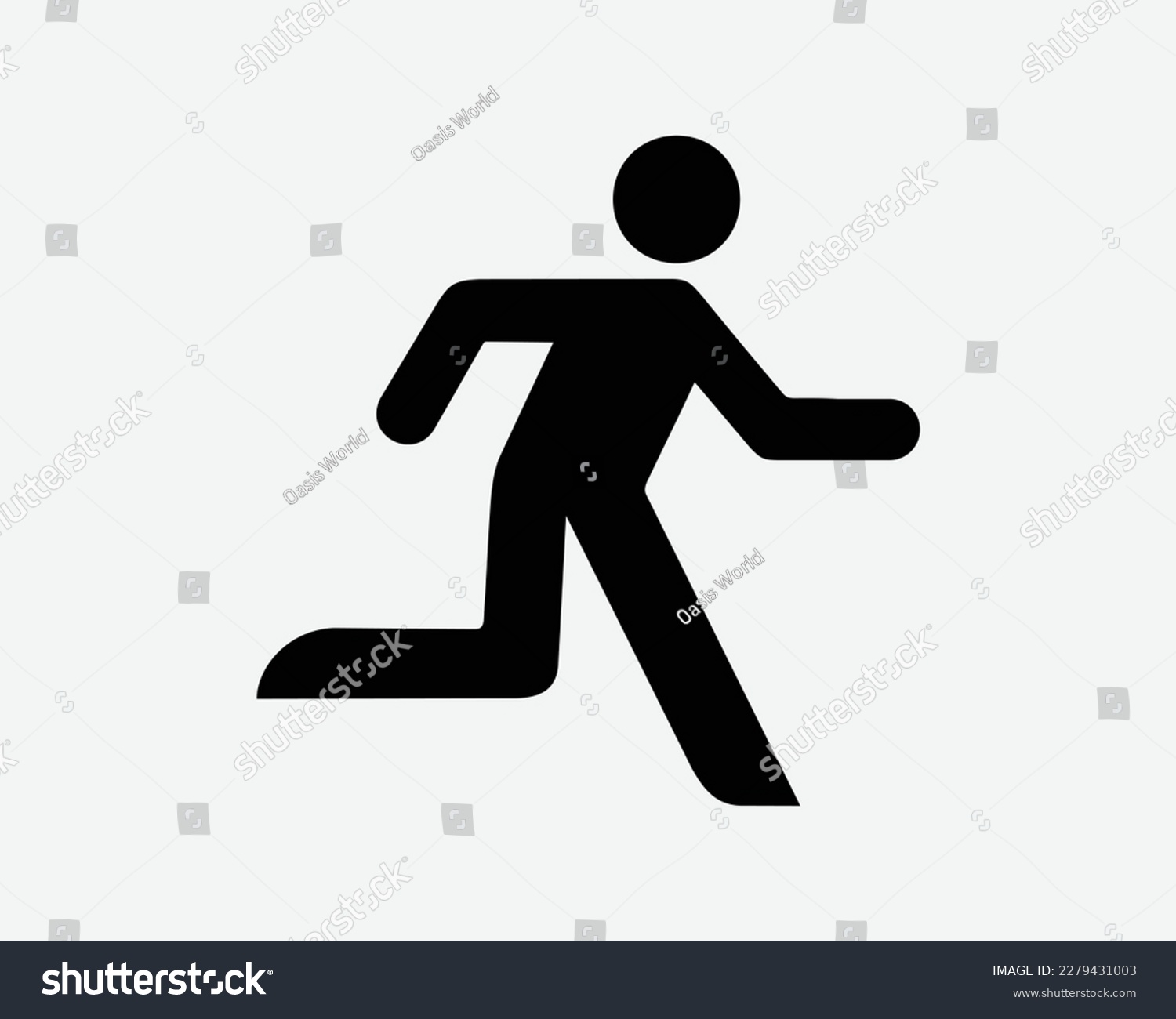 SVG of Man Running Sprinting Stick Figure Run Sprint Jog Jogging Black and White Sign Symbol Icon Vector Graphic Clipart Illustration Artwork Pictogram svg