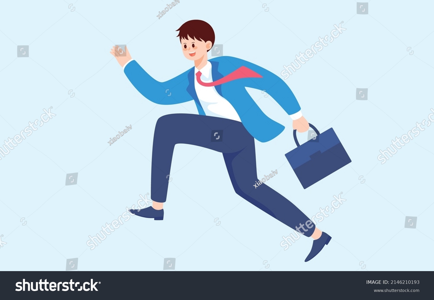 Man Running Job Interview Computer Data Stock Vector (Royalty Free ...