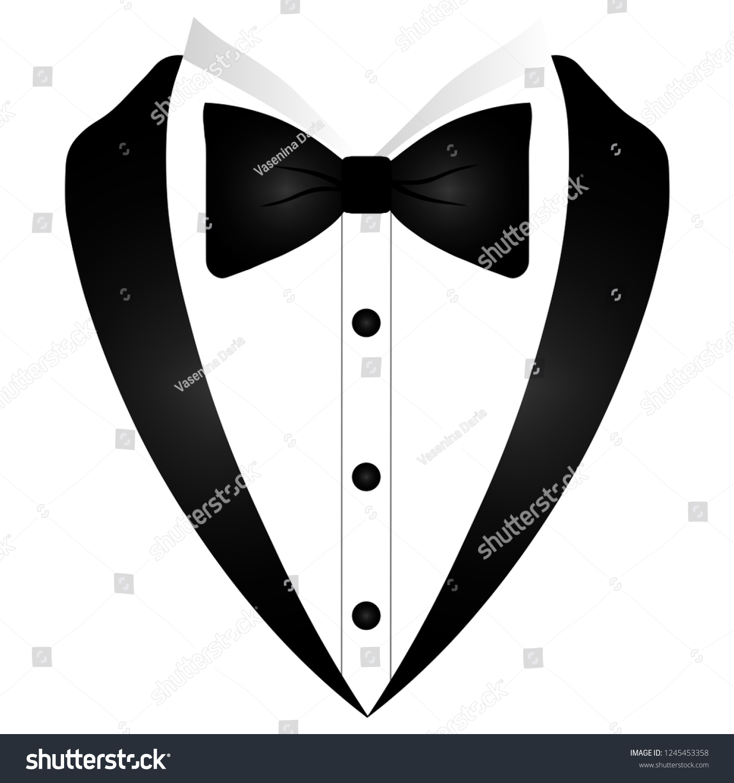 Mans Jacket Tuxedo Weddind Suit Bow Stock Vector (Royalty Free) 1245453358