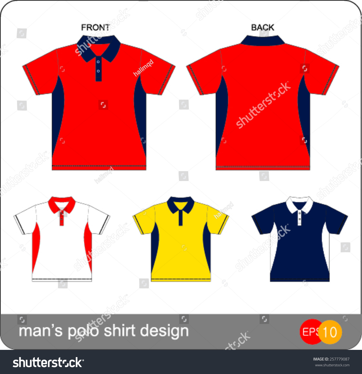 Man'S Polo Shirt Design Vector Template - 257779087 : Shutterstock