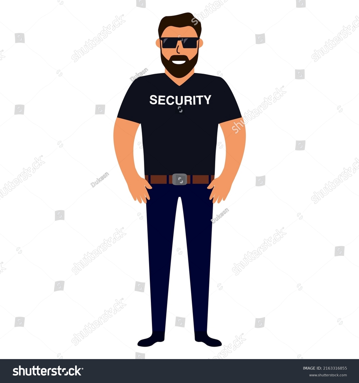 Man Security Guard Nightclubface Controlbouncer Sunglassescharacter ...