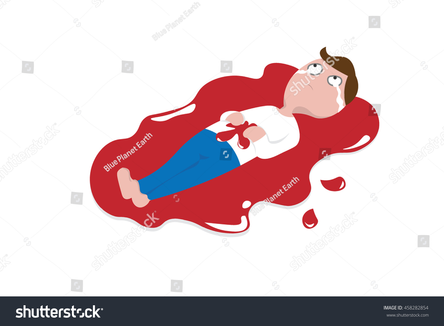 Man Serious Injured Wound Bleeding Stock Vector 458282854 Shutterstock