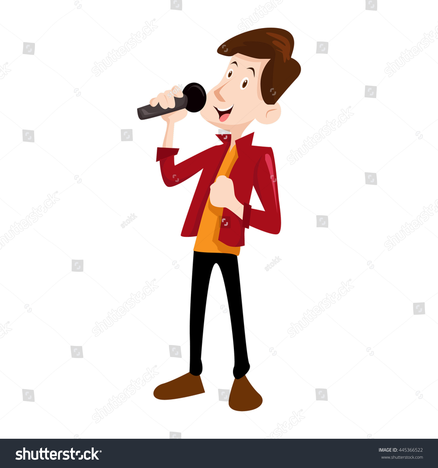 Man Singer Vector Illustration Stock Vector 445366522 - Shutterstock