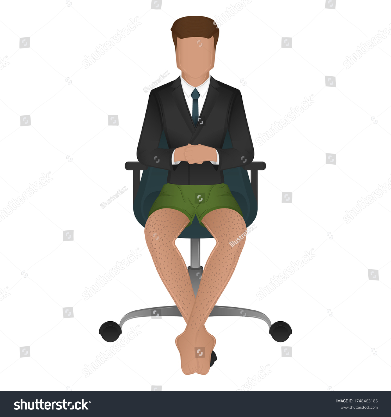 Man Sitting Office Chair Vector Stock Vector (Royalty Free) 1748463185 ...