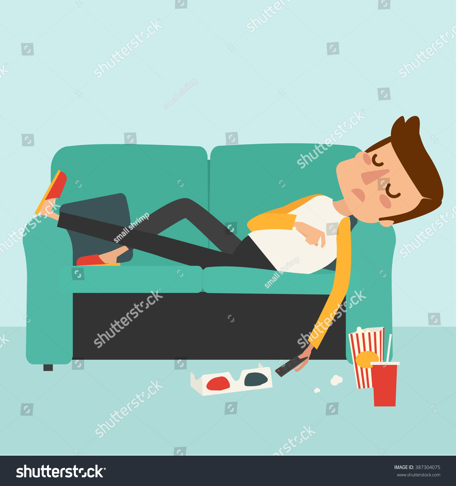 SVG of man sleep after watch movie svg