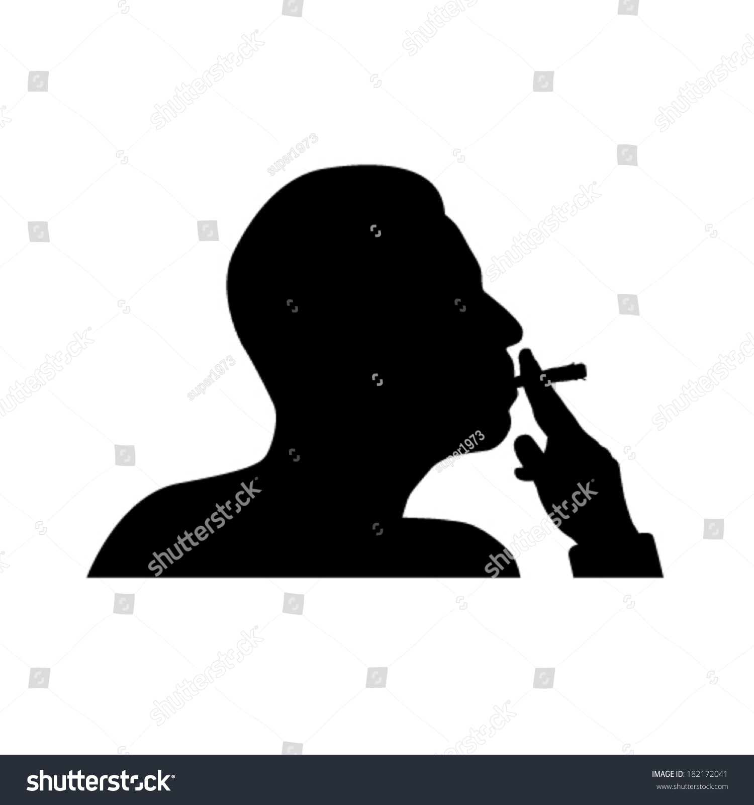 Man Smoking Cigarette Vector Silhouette Stock Vector (Royalty Free ...