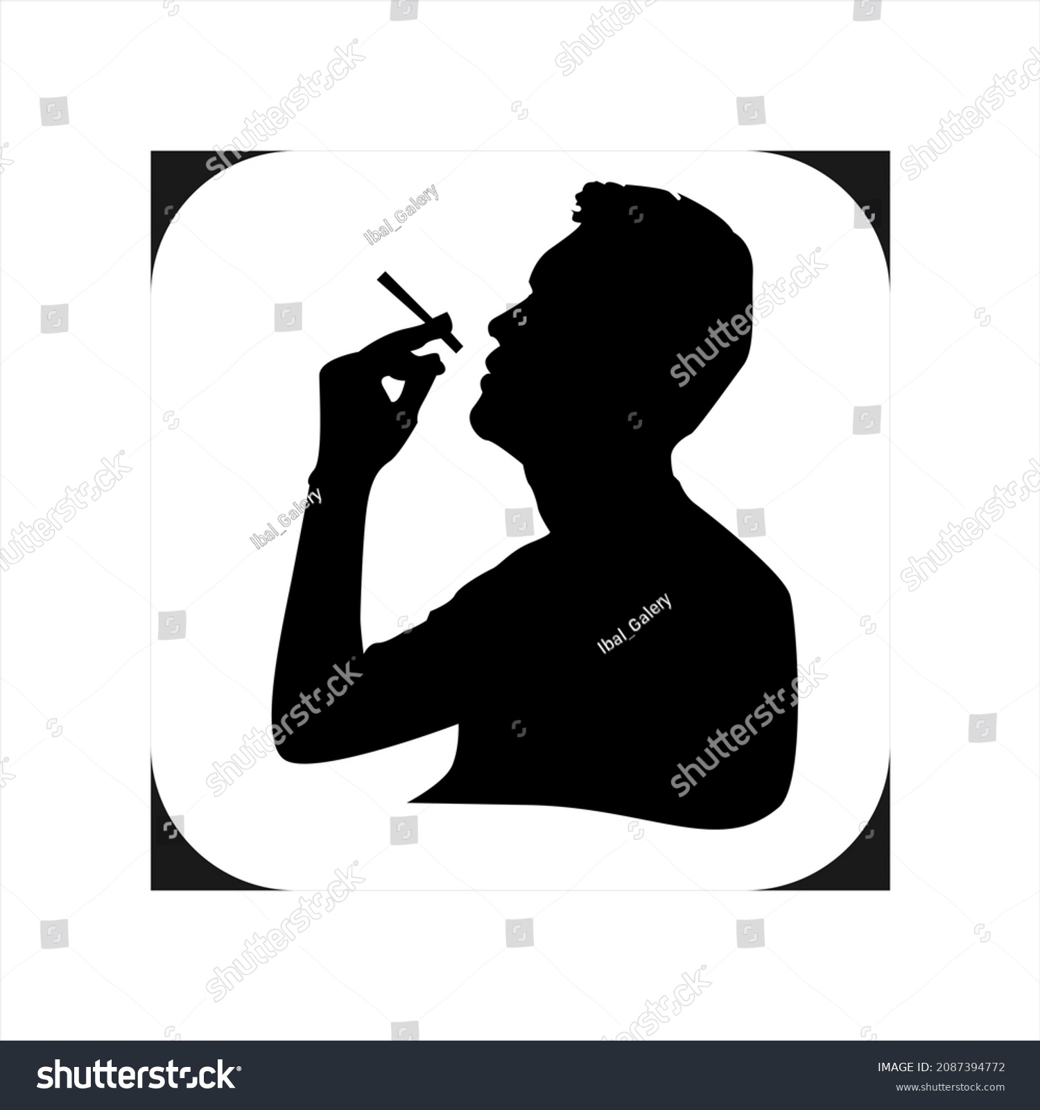 Man Smoking Silhouette Frame Stock Vector (Royalty Free) 2087394772