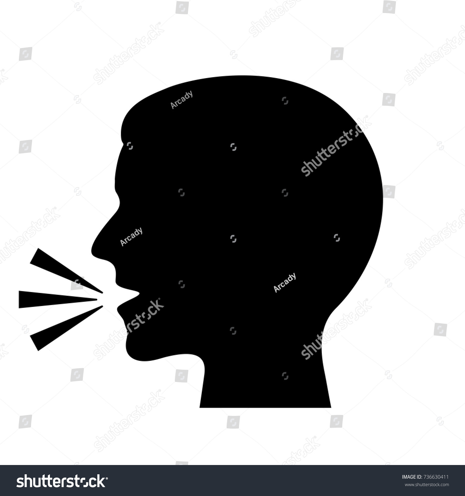 Man Speaking Vector Silhouette On White Stock Vector 736630411 ...