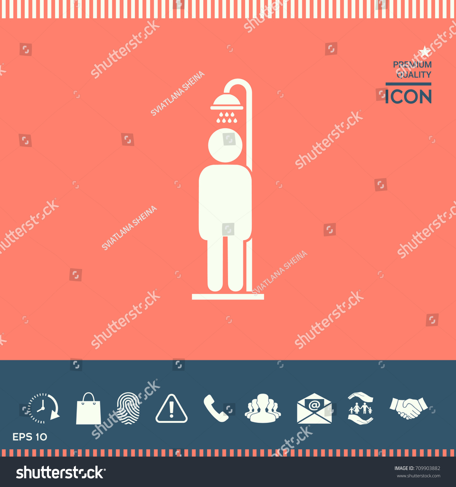 Man Taking Shower Stock Vector Royalty Free 709903882 Shutterstock