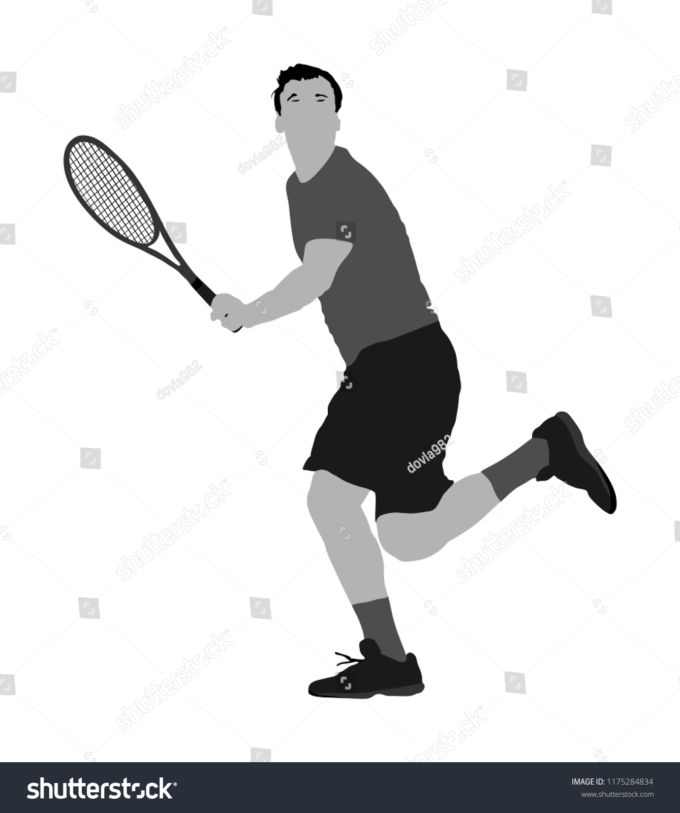 Man Tennis Player Vector Illustration Isolated Stock Vector (Royalty ...