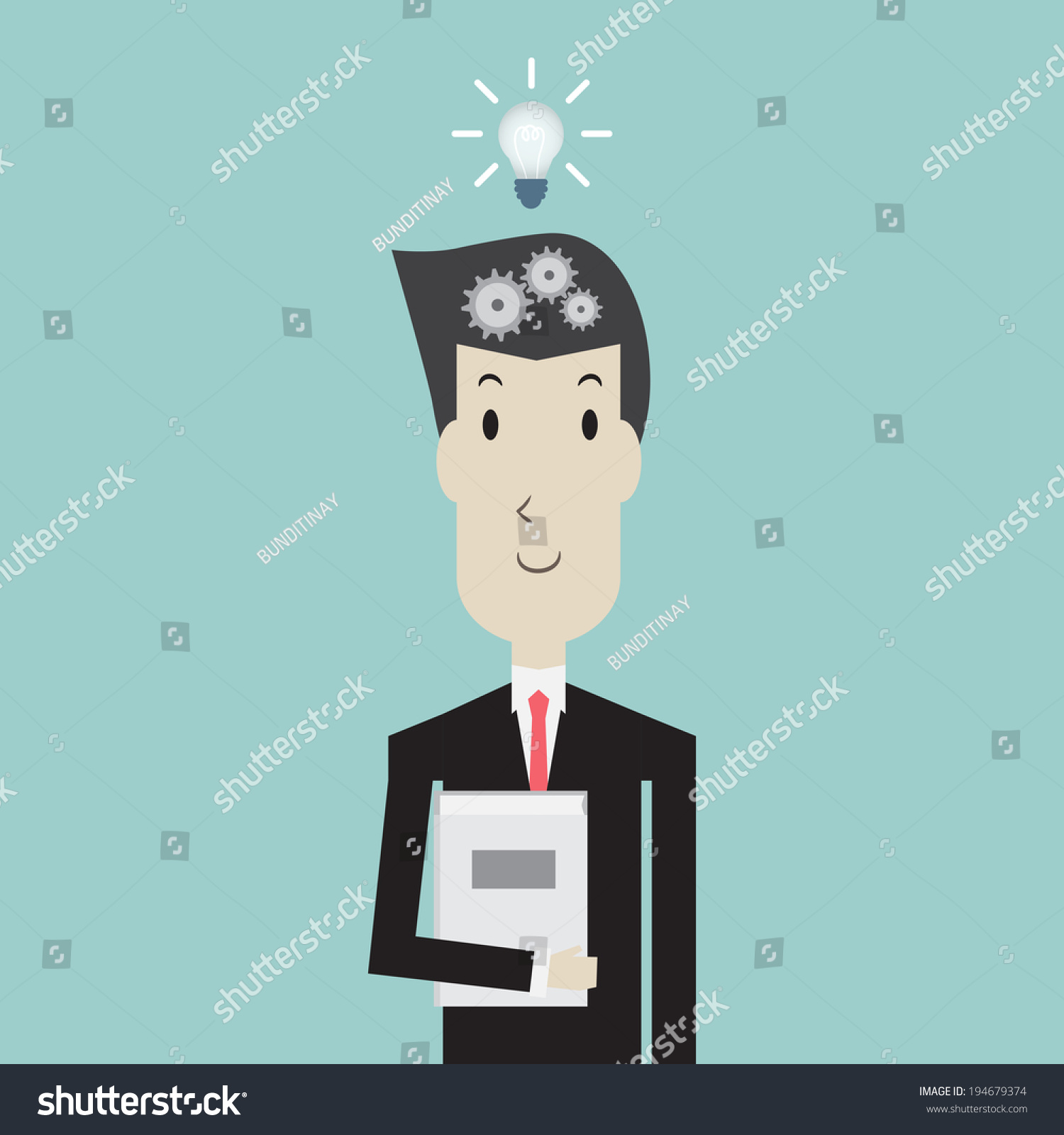 Man Thinking Vector Stock Vector (Royalty Free) 194679374