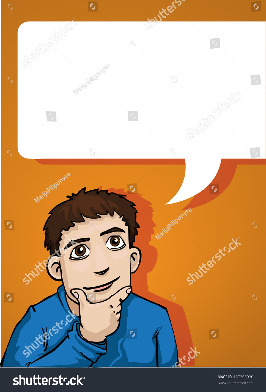 Man Thinking Speech Bubble Vector Illustration Stock Vector (Royalty ...