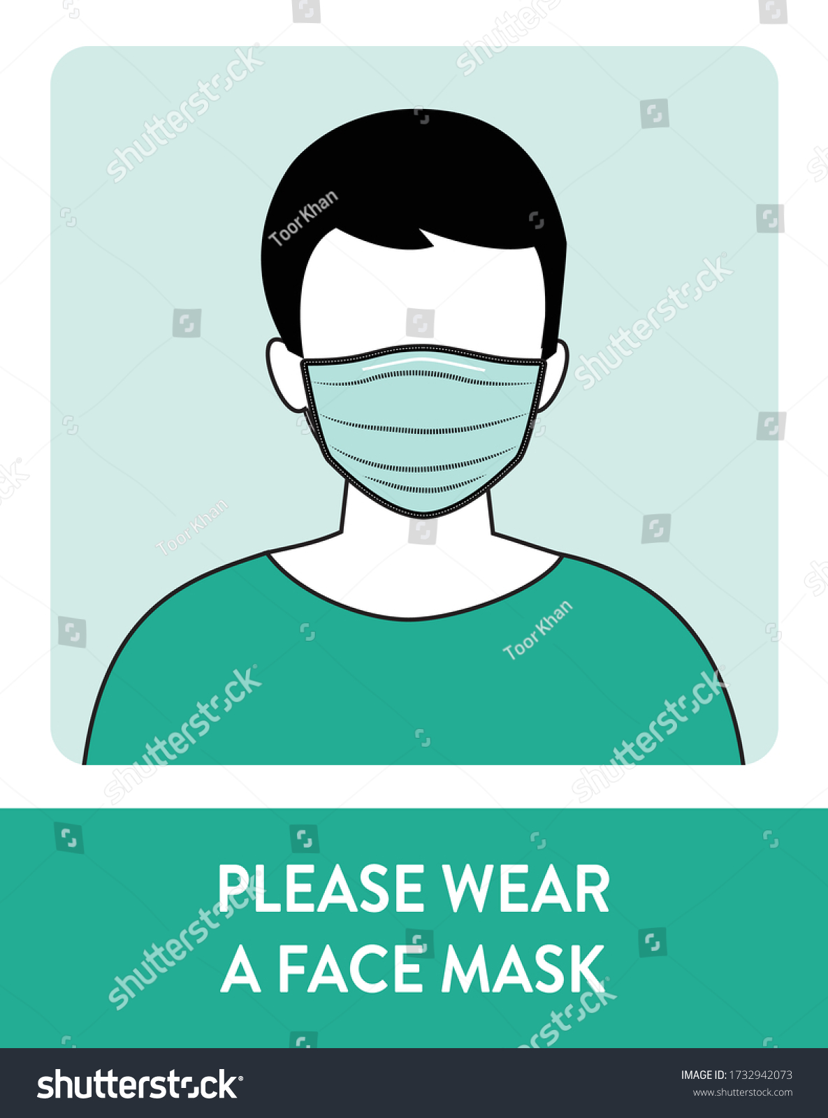 Man Wear Face Mask Vector Vector Stock Vector (Royalty Free) 1732942073 ...