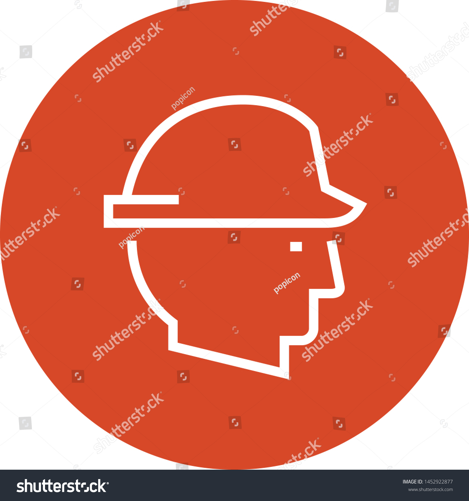 Man Wearing Hard Hat Outline Icon Stock Vector (royalty Free 