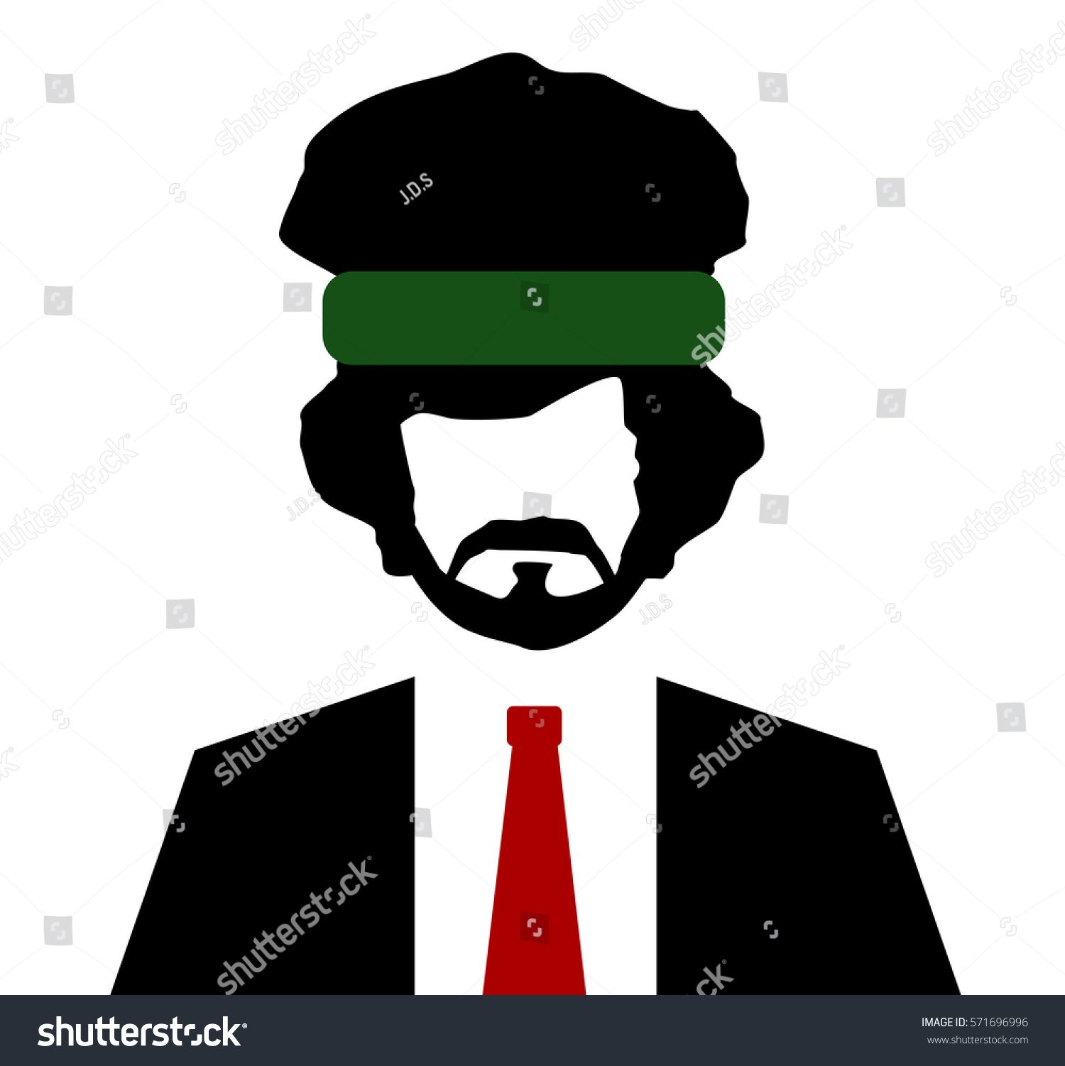 SVG of man wearing headband with suit and tie svg