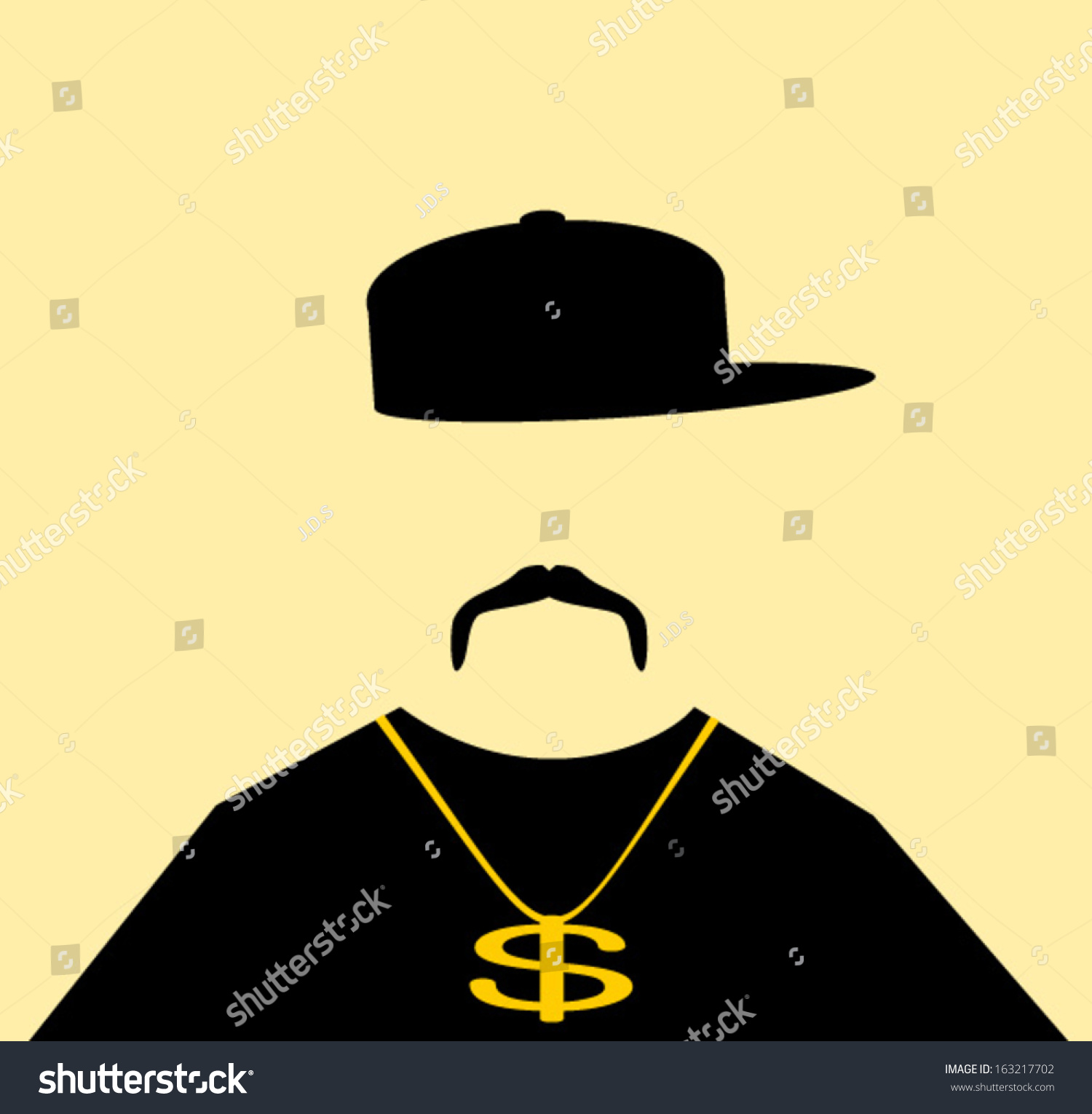 Man Wearing Urban Hip Hop Fashion Stock Vector 163217702 - Shutterstock