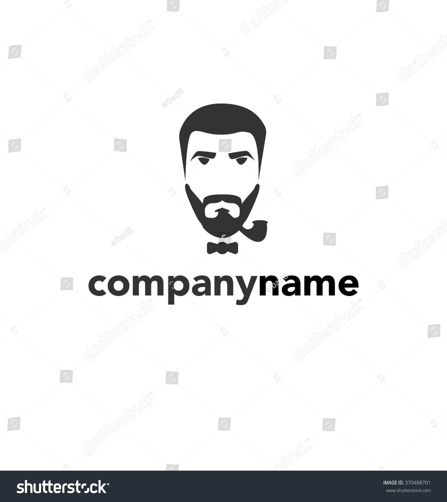 Man Beard Mustache Logo Template Stock Vector (Royalty Free) 370488701 ...