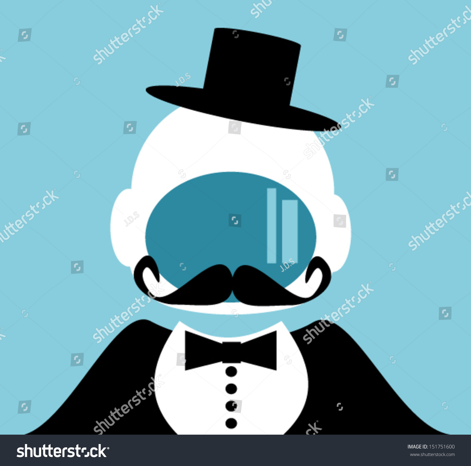 Man With Astronaut Helmet And Mustache Wearing Top Hat Stock Vector ...