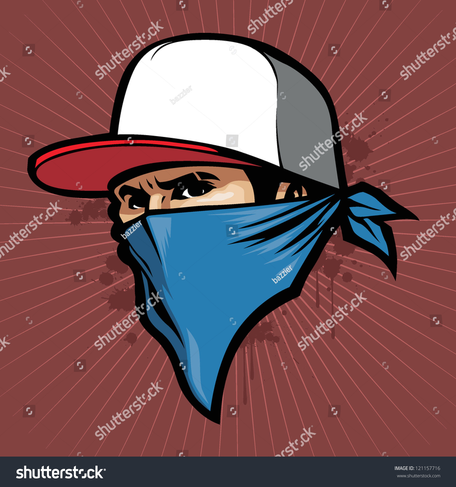 Man With Bandana, Hat Color Is Editable. Suitable As A Hat Template ...