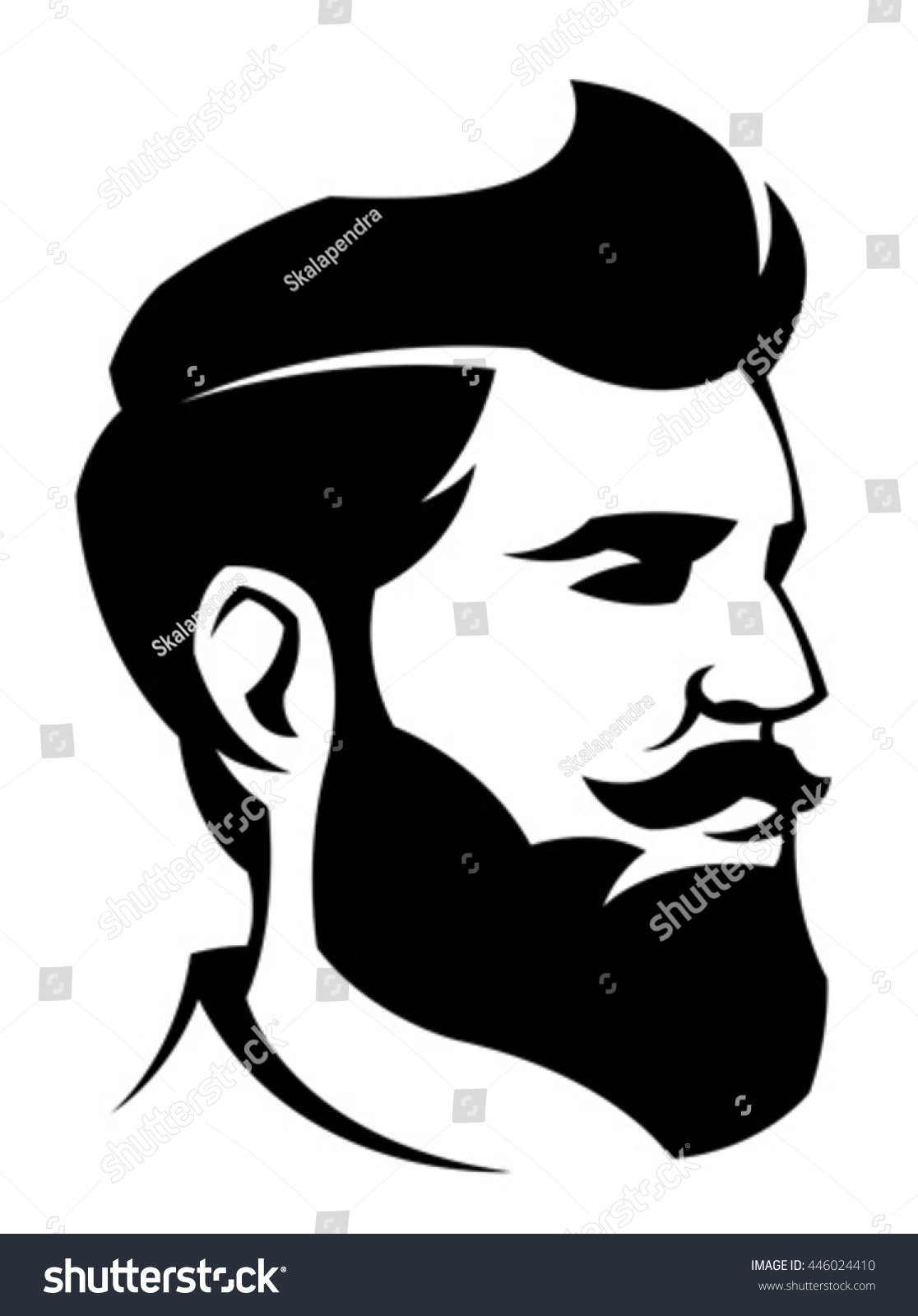 Man With Beard Stock Vector Illustration 446024410 : Shutterstock