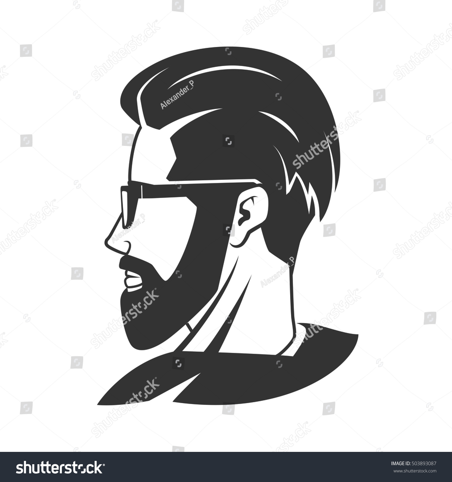 Man Beard Hipster Barbershop Vector Illustration Stock Vector (Royalty ...