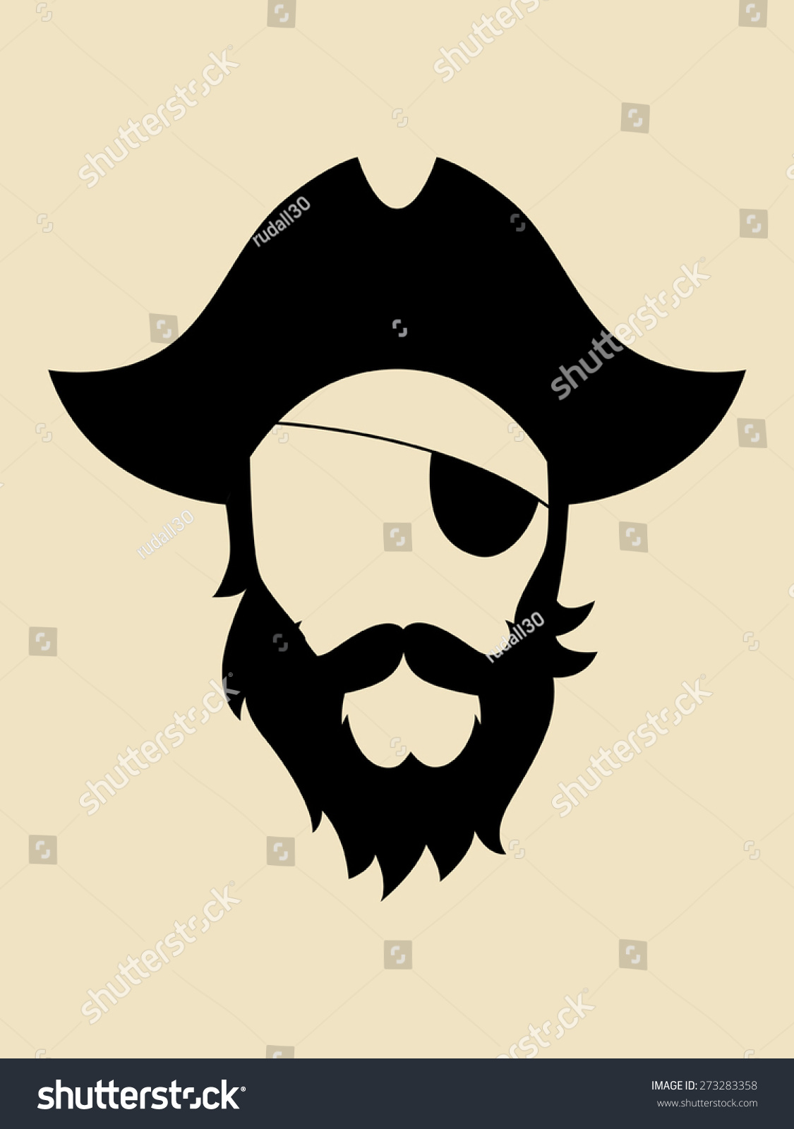 SVG of Man with beards and mustache wearing a pirate hat symbol svg