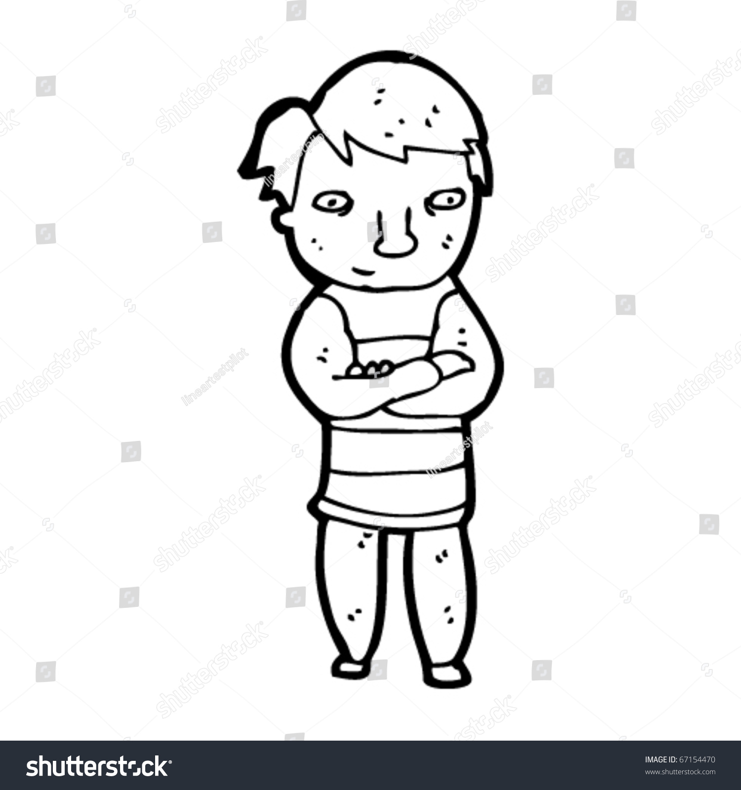 Man With Folded Arms Cartoon Stock Vector Illustration 67154470 ...