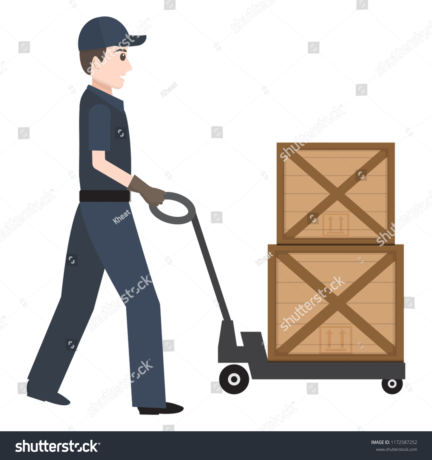 Man Hand Pallet Jack Lift Crate Shutterstock