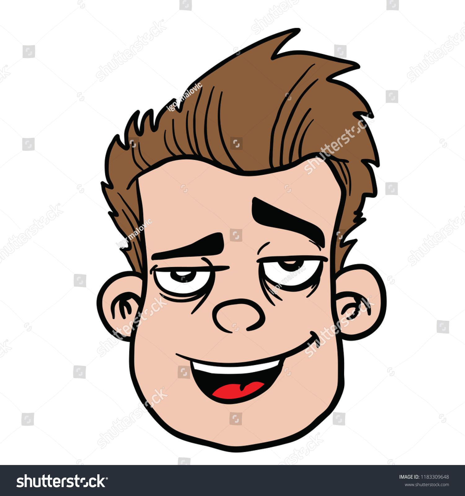 Man Happy Face Cartoon Illustration Isolated Stock Vector (Royalty Free ...