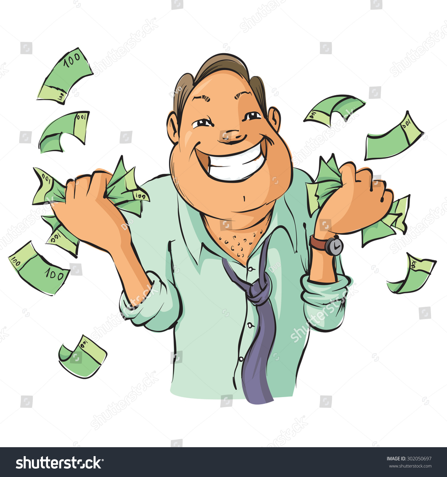 Man Money Vector Illustration Stock Vector 302050697 - Shutterstock