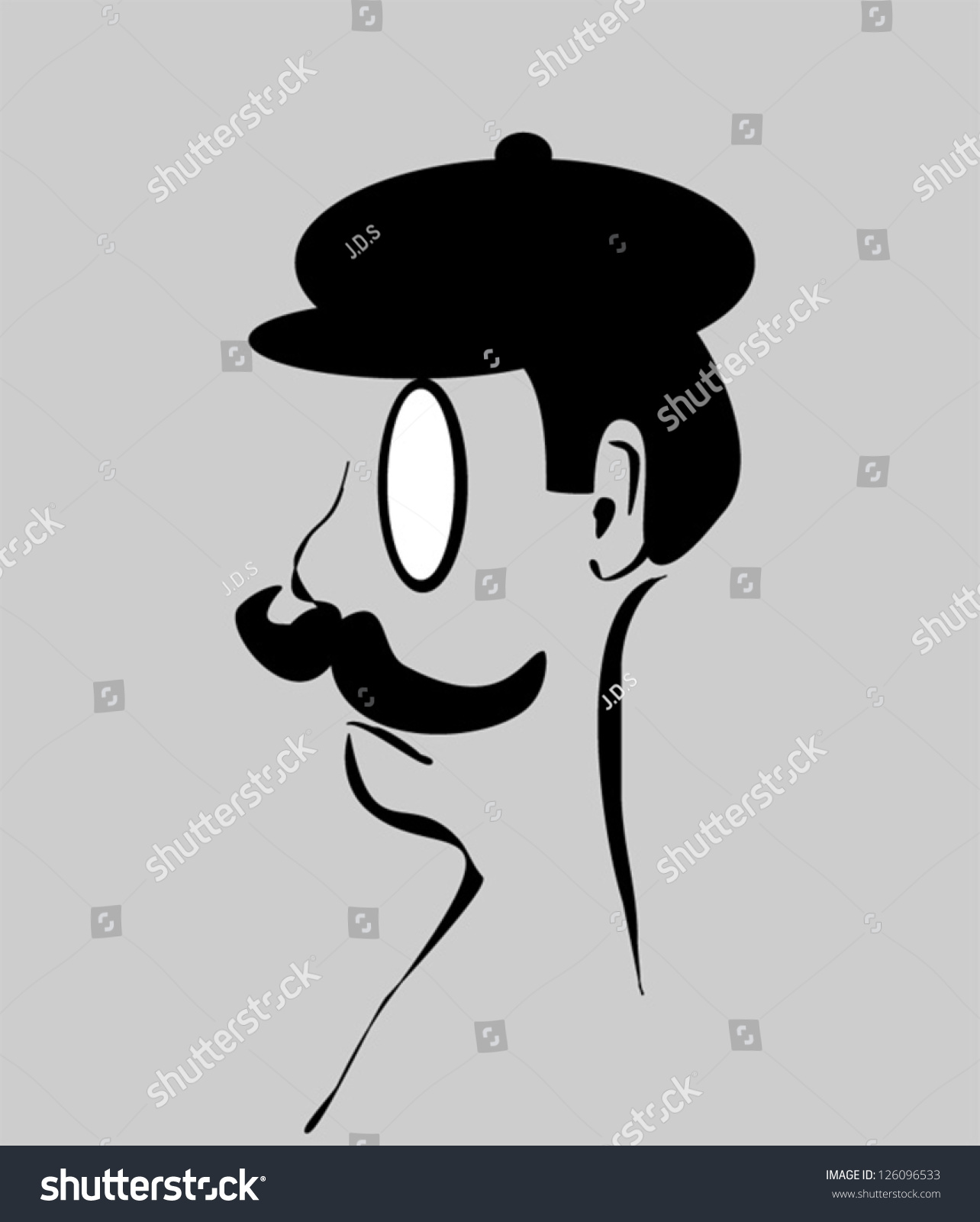 Man Monocle Mustache Stock Vector (Royalty Free) 126096533 | Shutterstock