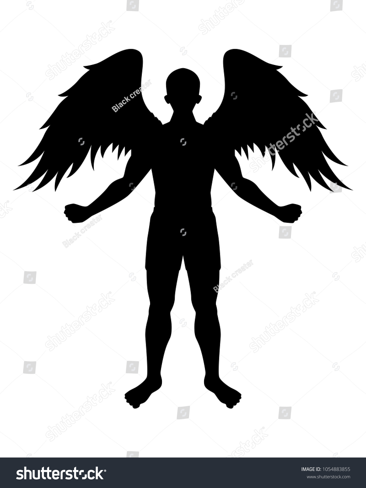 Man Wing Silhouette Vector Stock Vector (Royalty Free) 1054883855 ...