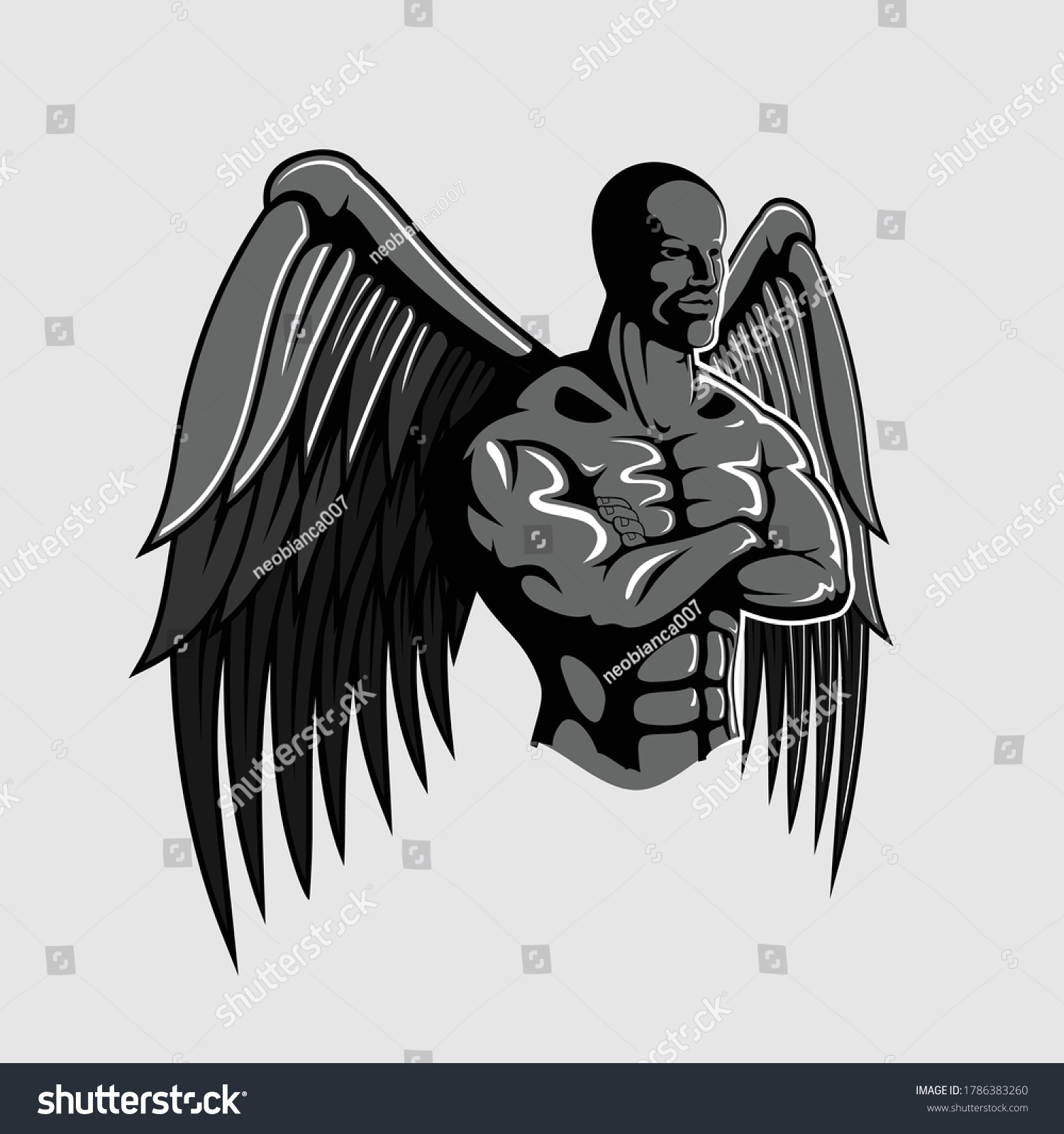 Man Wings Illustration Vector Stock Vector (Royalty Free) 1786383260 ...