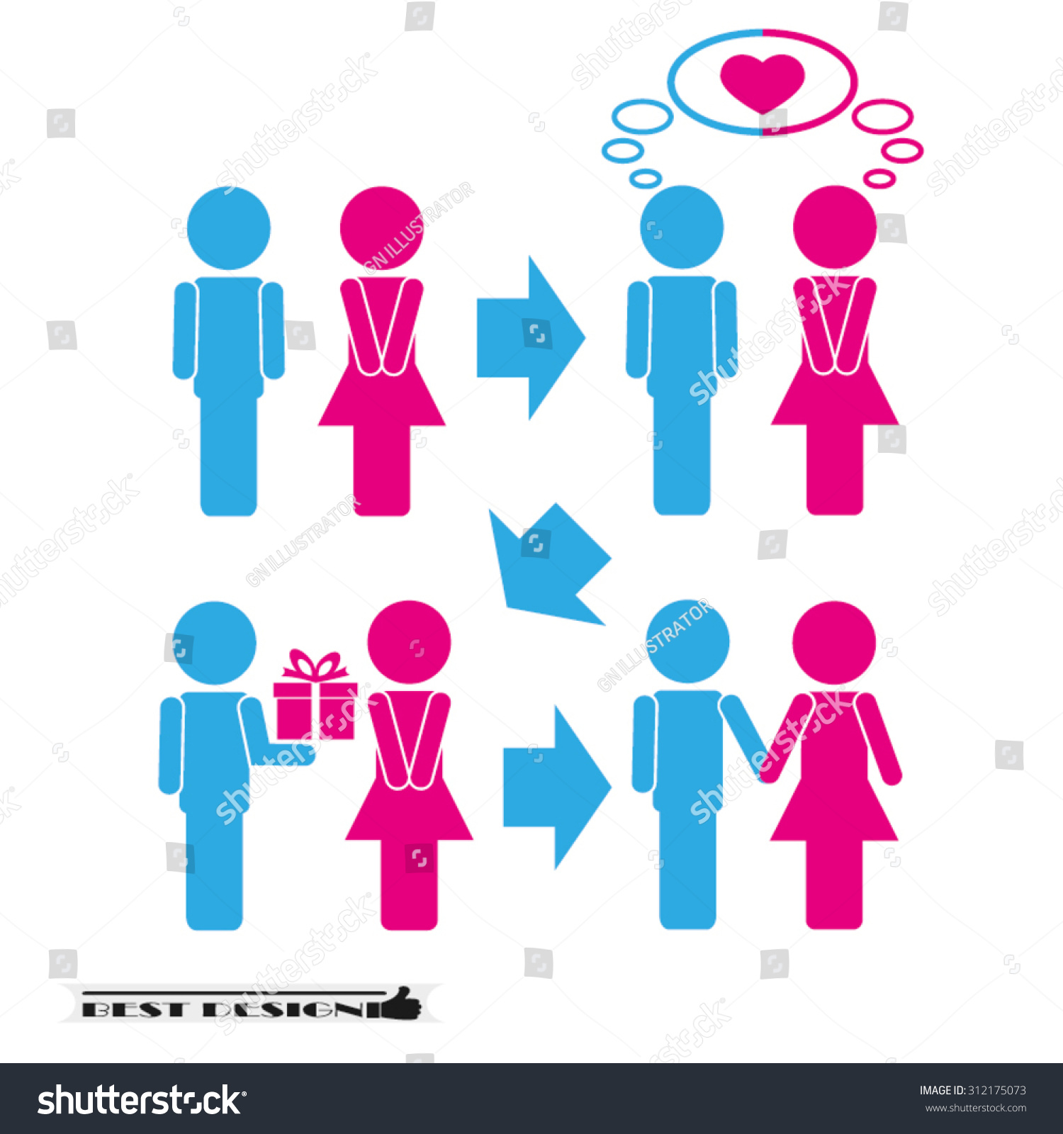 Man Woman Set Icon Stock Vector 312175073 - Shutterstock