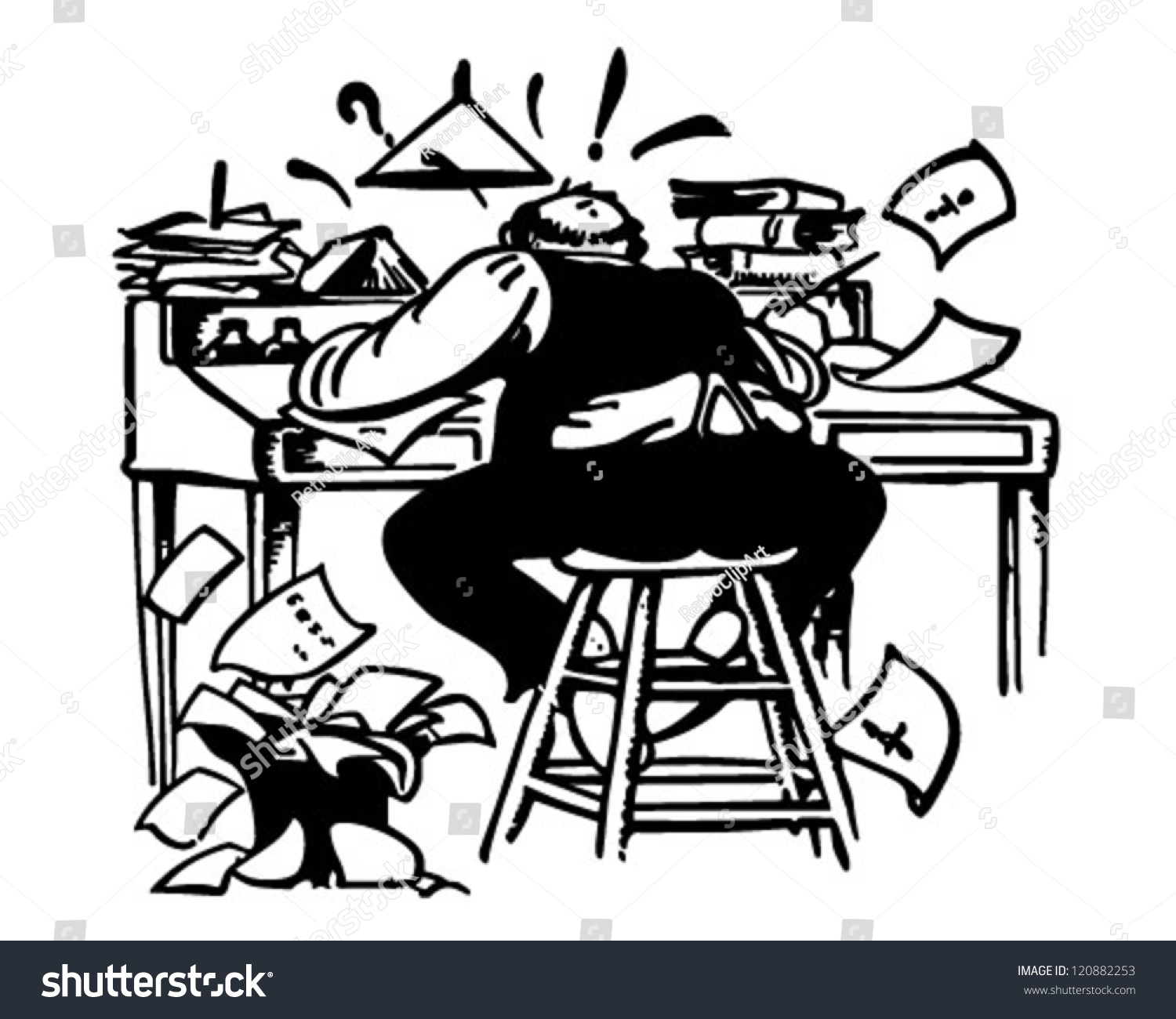 clipart man working at desk - photo #19
