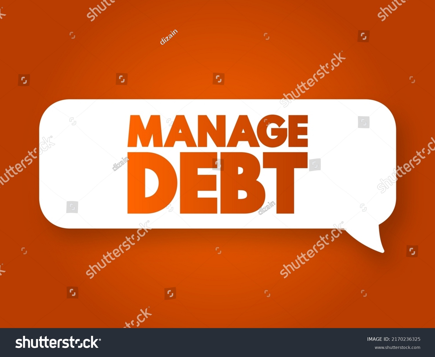 Manage Debt Text Message Bubble Concept Stock Vector (Royalty Free ...