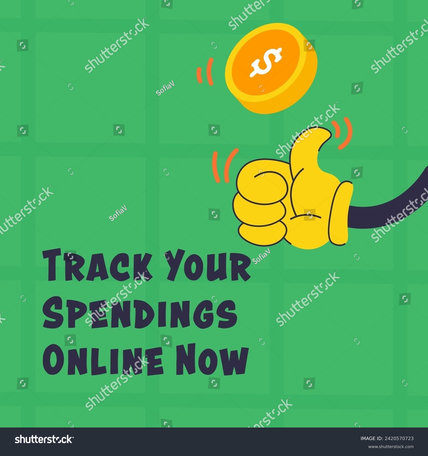 SVG of Manage your finances, use online tools to create budget, track expenses, cashback programs, rewards. Invest in real estate. Hand with dollar. Promo banner or advertisement. Vector in flat style svg