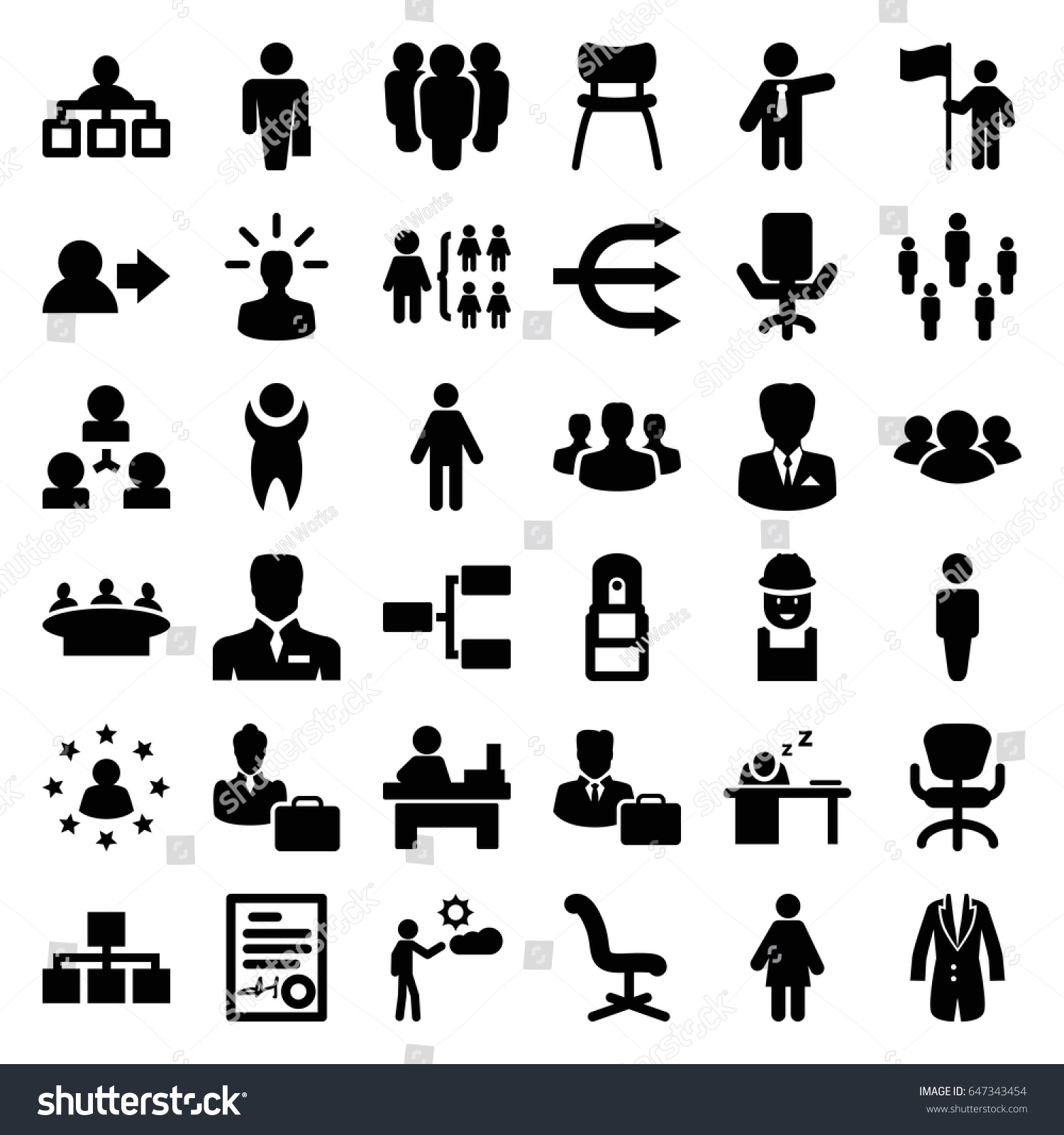 Manager Icons Set Set 36 Manager Stock Vector 647343454 - Shutterstock