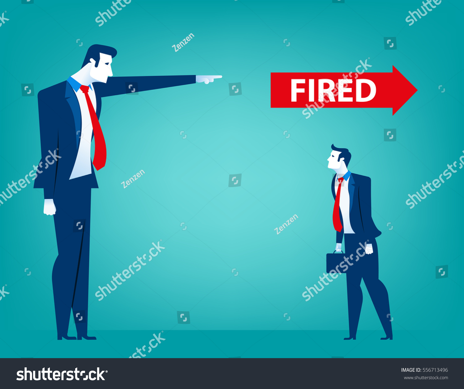 Manager Pointing Fired Businessman Losing Job Stock Vector Manager Pointing Fired Businessman Losing Job Stock Vector