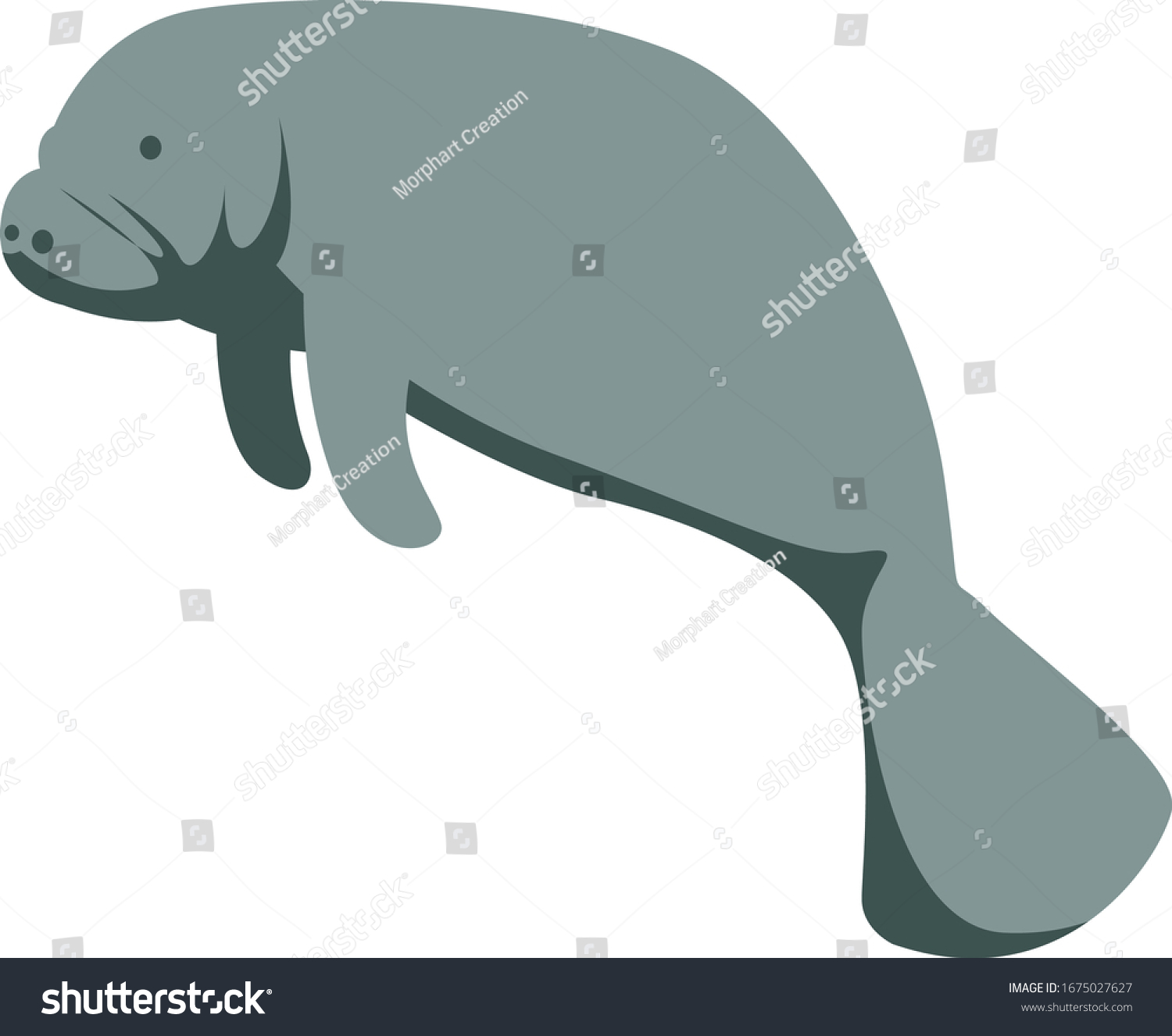 SVG of Manatee animal, illustration, vector on white background. svg
