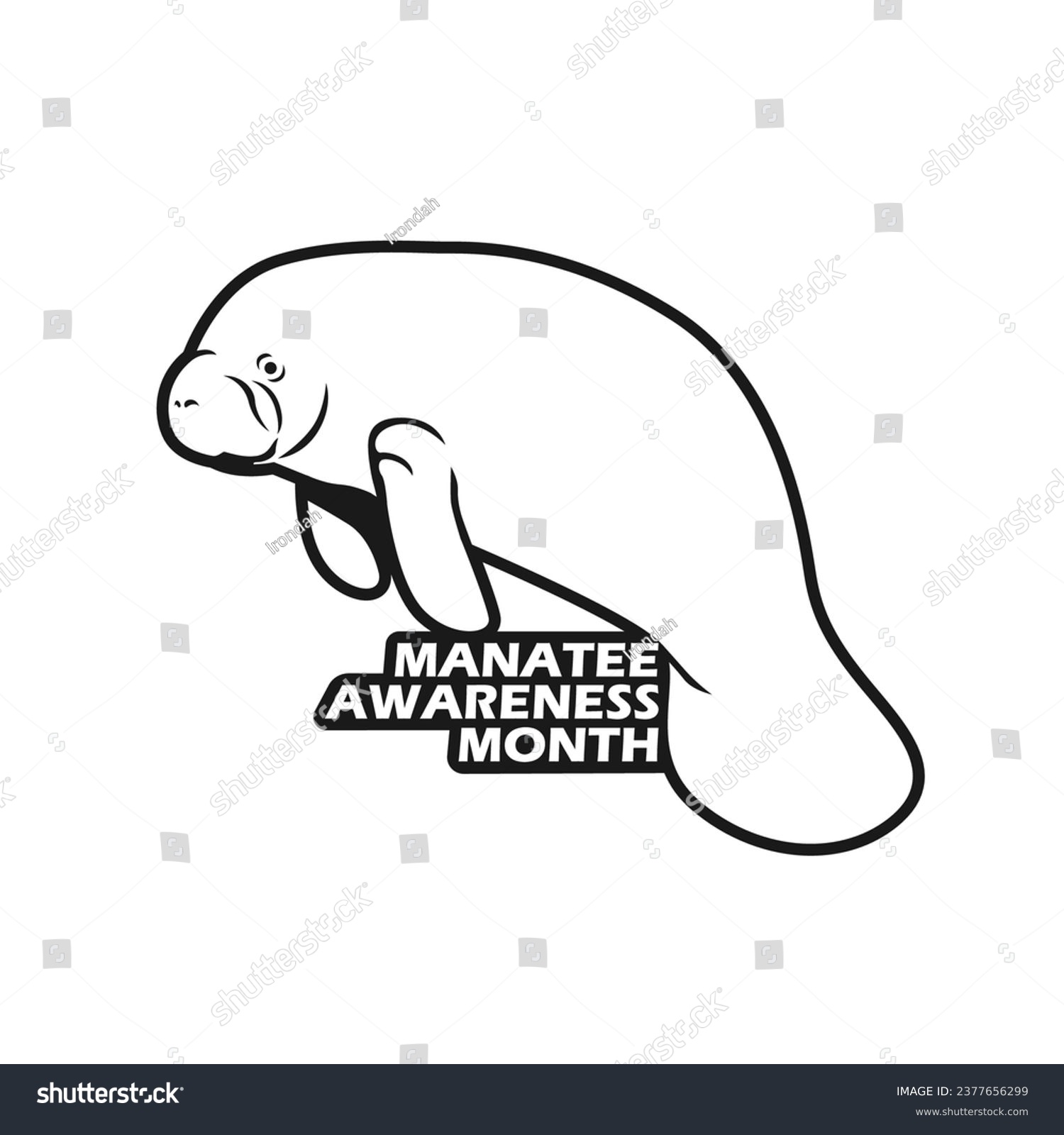 SVG of manatee awareness month vector image illustration svg