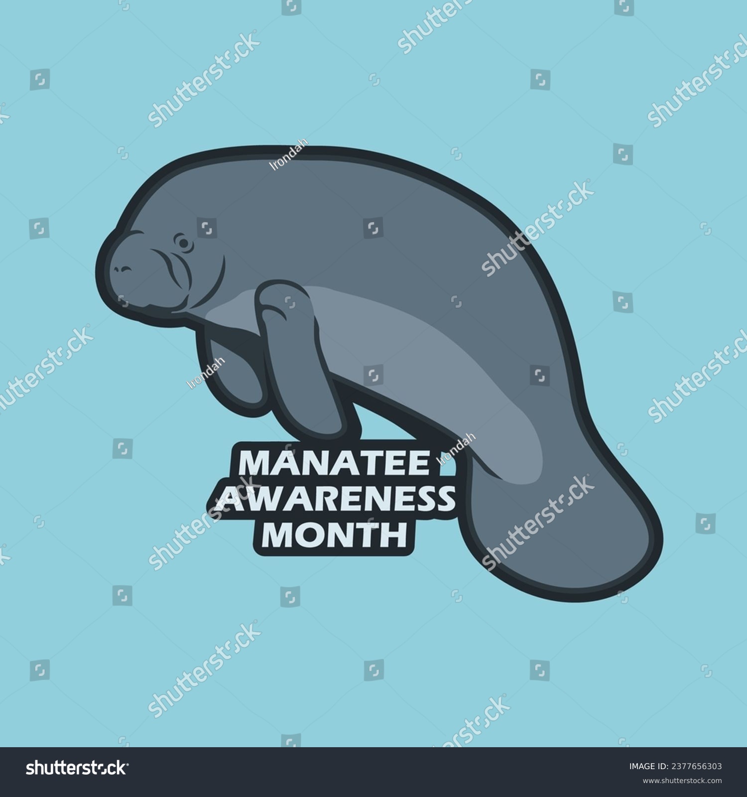 SVG of manatee awareness month vector image illustration svg