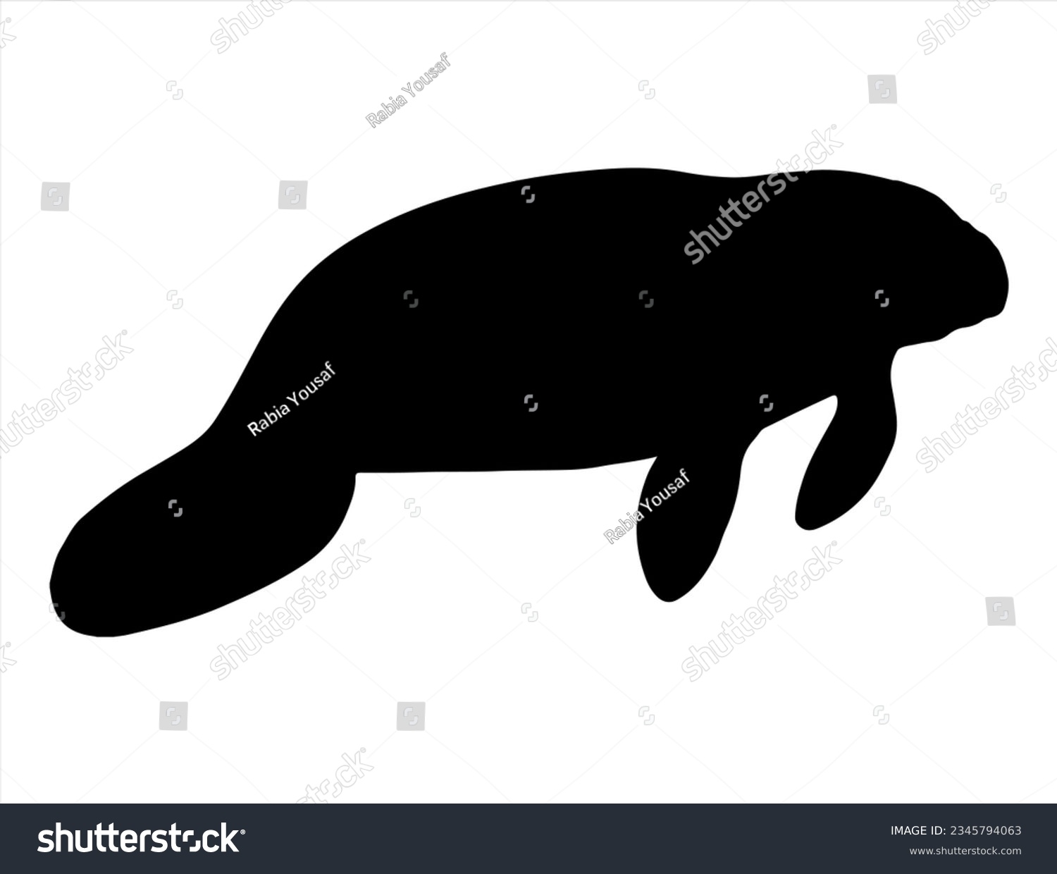 SVG of Manatee silhouette vector art, Sea life svg
