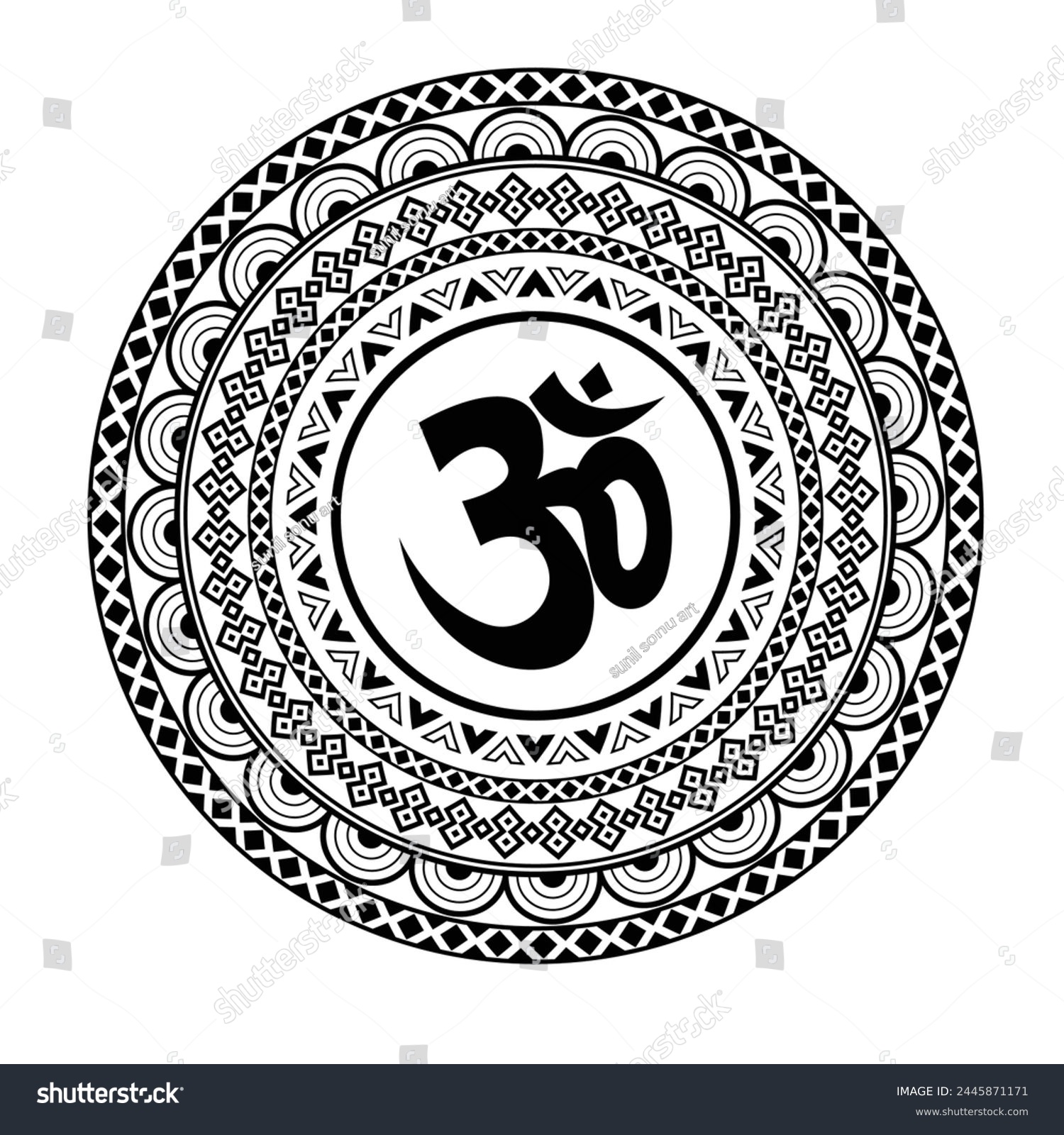 SVG of Mandala art with om symbol graphic design. svg