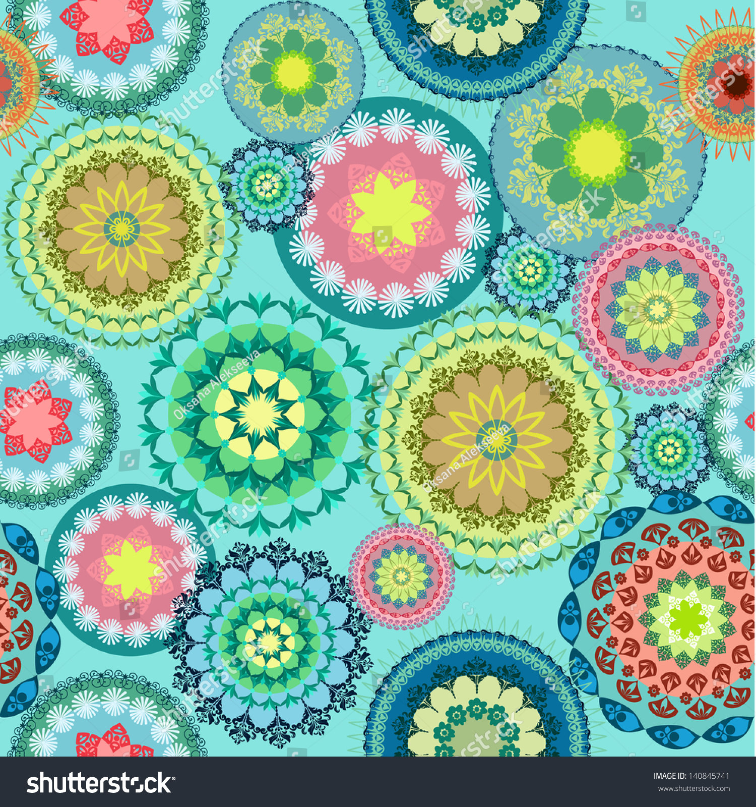 Mandala Background Seamless Stock Vector Illustration 140845741 ...